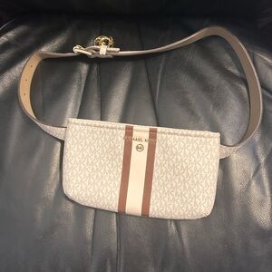 Michael Kors Cream and Brown Crossbody Bag